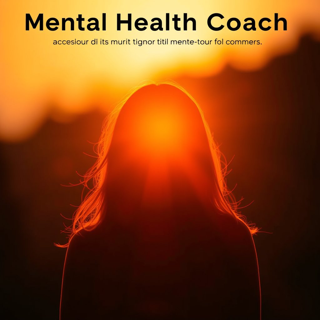 mental health coach image poster, golden hour lighting, warm tones, atmospheric