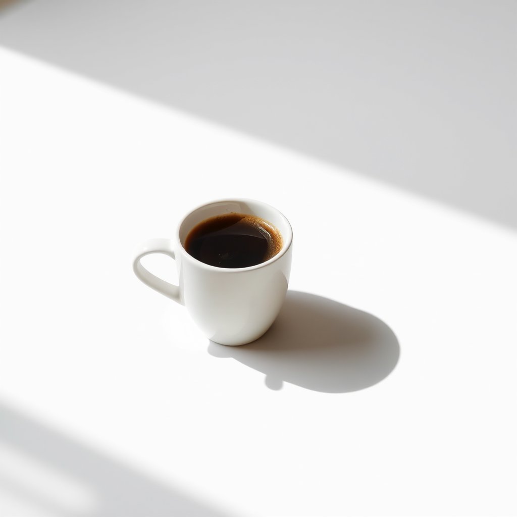 coffe, minimalist composition, clean background, elegant