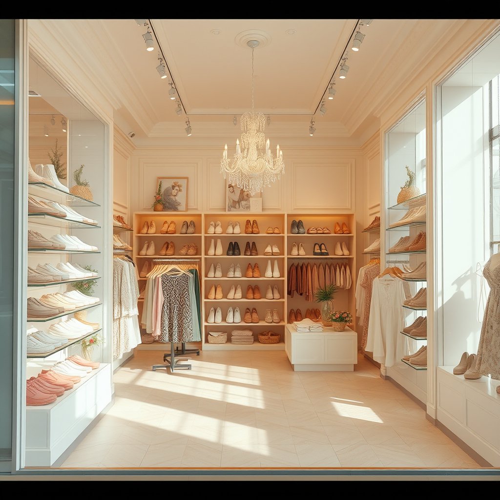 imagen que represente el invierno para una tienda de calzados, bright and airy, pastel tones, dreamy aesthetic