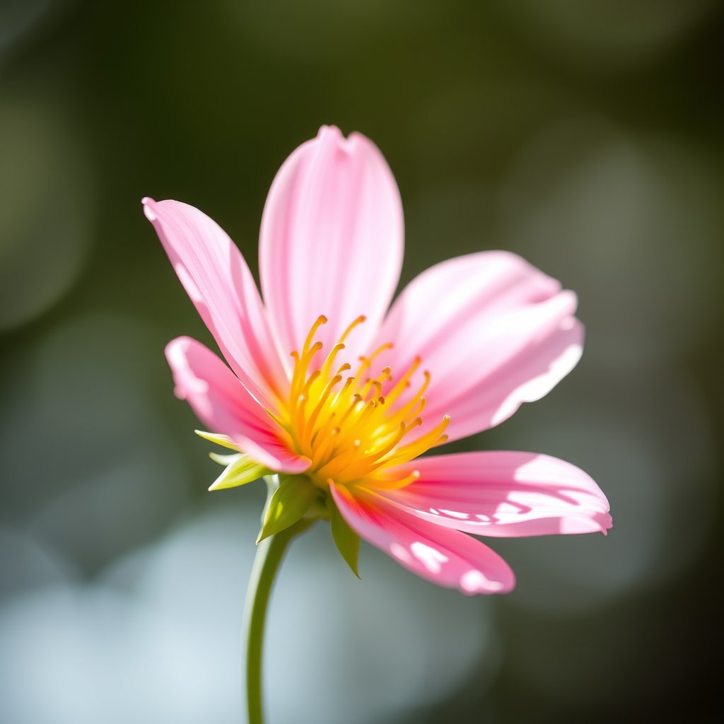 give me a flower image, soft natural light, shallow depth of field, bokeh