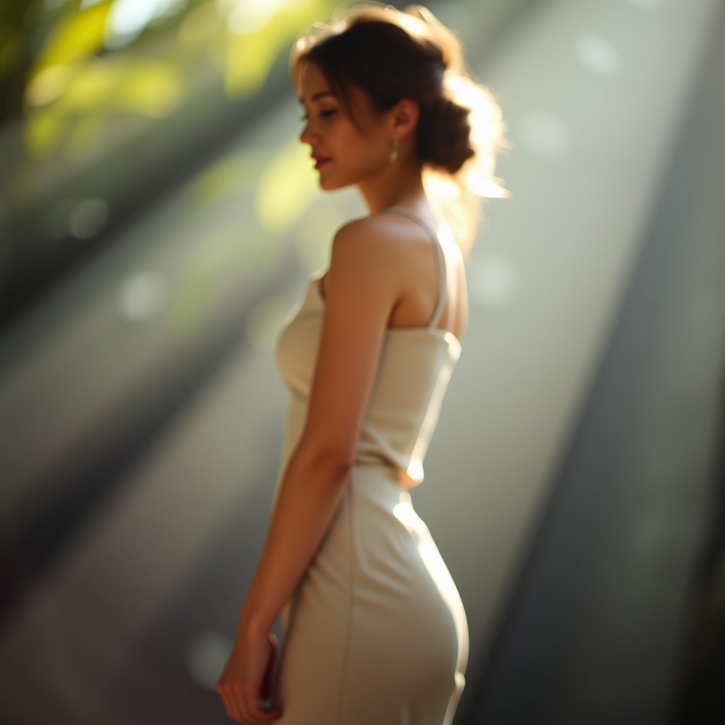 standup, soft natural light, shallow depth of field, bokeh