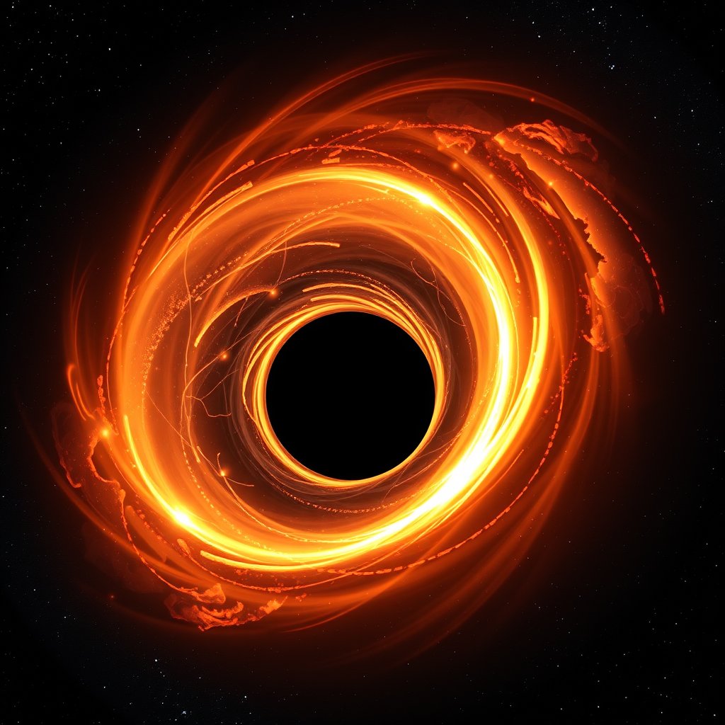 a black hole with a glowing accretion disk, highly detailed, 8k, professional photography, sharp focus