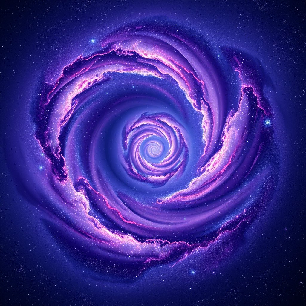 a spiral galaxy in vivid purple and blue colors, ultra realistic, crisp details, studio quality