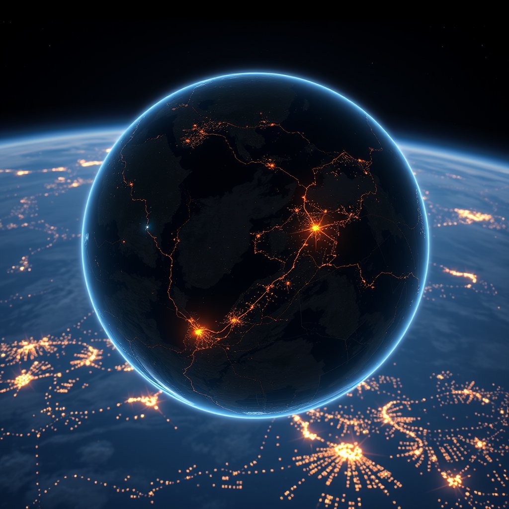 a realistic planet earth from orbit with city lights, highly detailed, 8k, professional photography, sharp focus