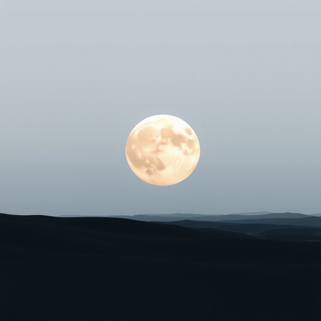 a moon landscape with earth rising on the horizon, minimalist composition, clean background, elegant