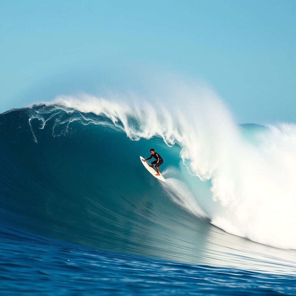 a surfer riding a big ocean wave, highly detailed, 8k, professional photography, sharp focus