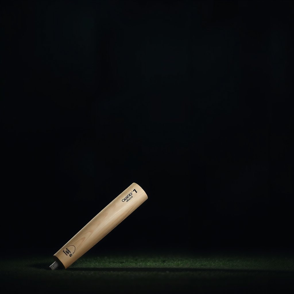 cricket bat, moody lighting, high contrast, fine art photography