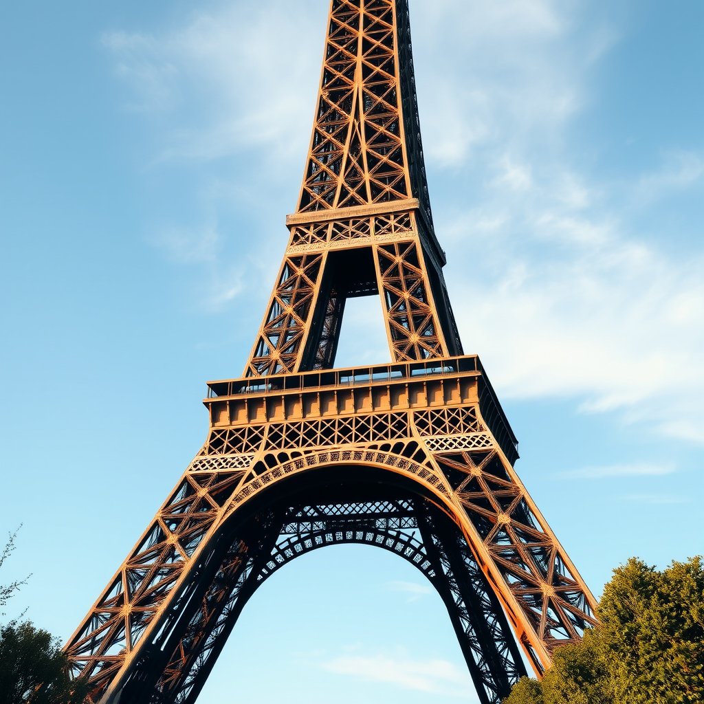 the eiffel tower in paris on a clear day, highly detailed, 8k, professional photography, sharp focus